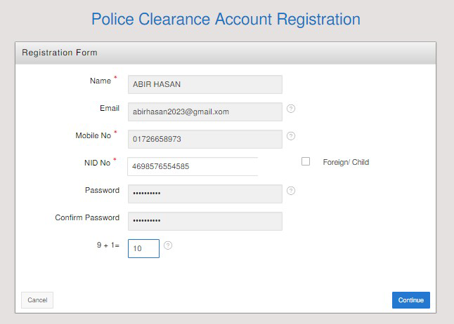 Apply for Police Clearance